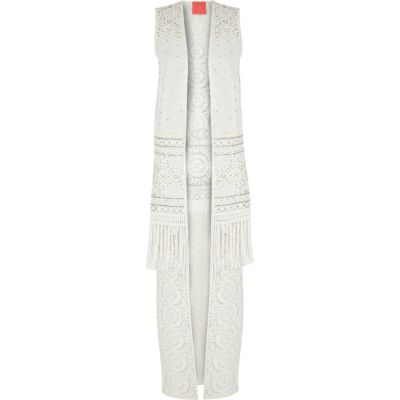 RI Resort white embroidered cover-up